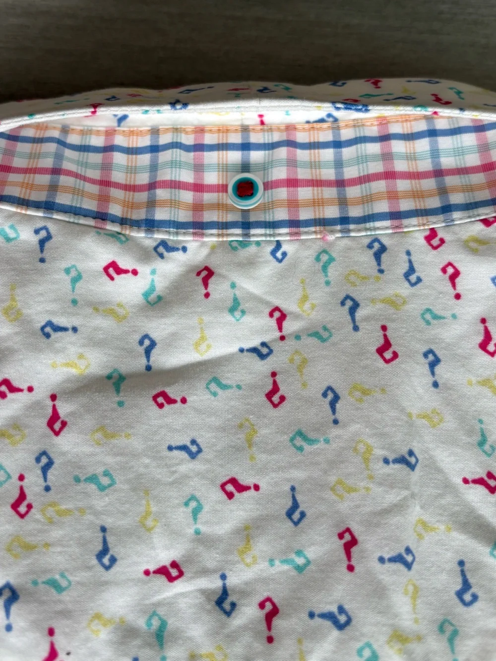 ROBERT GRAHAM X Question Marks Shirt Men's 2XL White with Multicolor Symbols - Picture 9 of 9